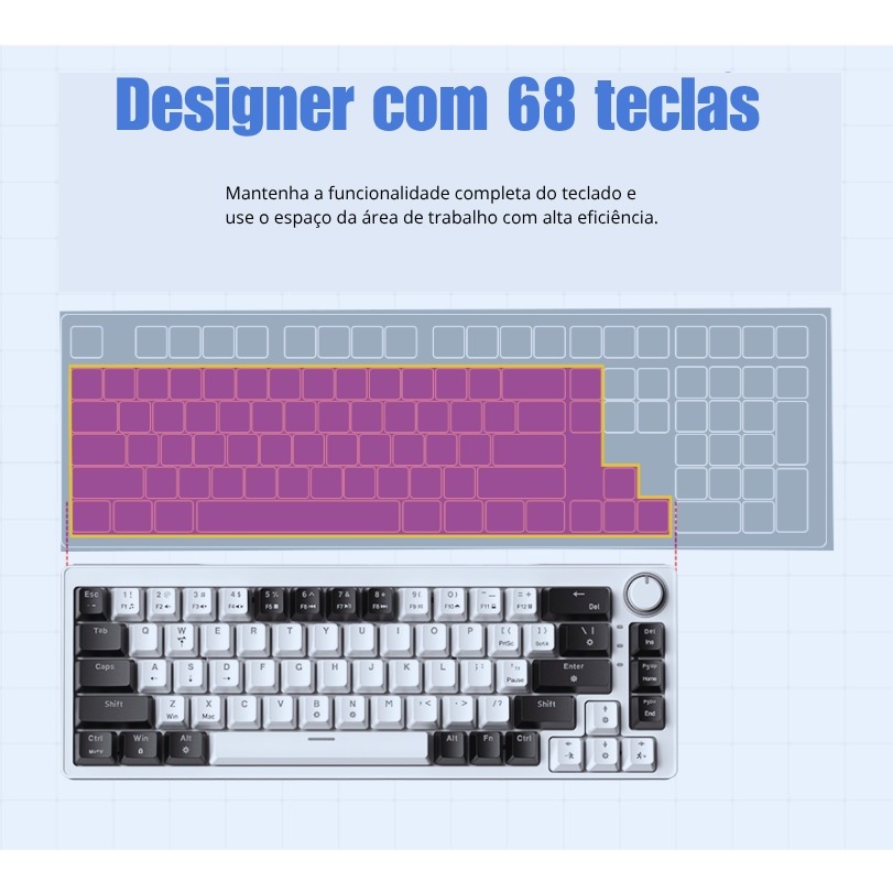 Zifriend Mecânico Teclado Silencioso Computador Gamer RGB Colorido