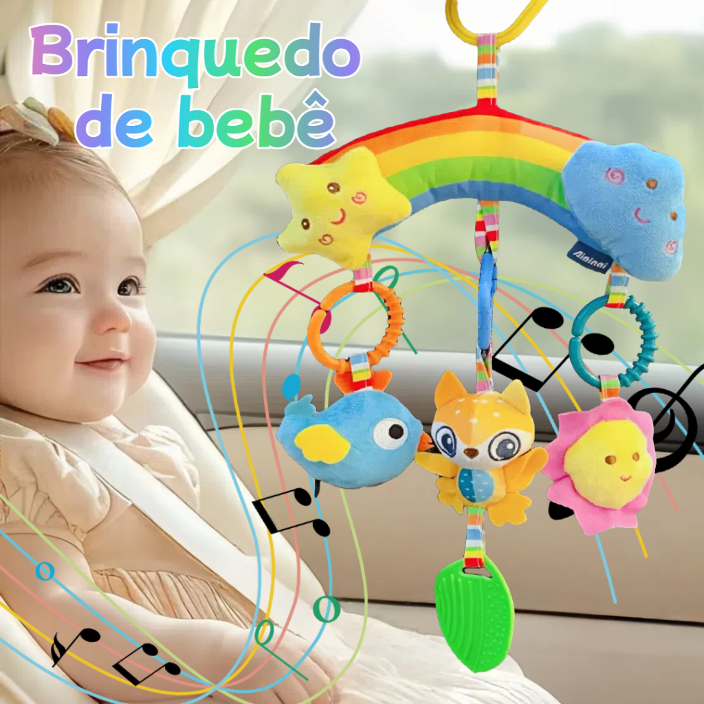 Bebê Recém Nascido Coruja 0-3Anos ARCO IRIS Mobile para Carrinho Berço ...