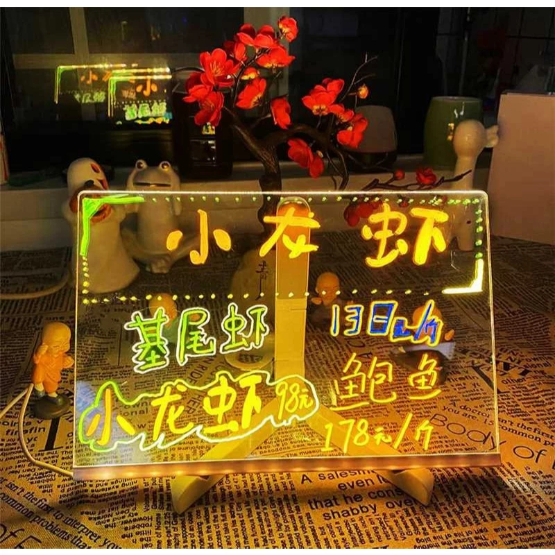 Luminária Led Escrever De Caneta Lousa Quadro Mesa Anotações 30X20cm