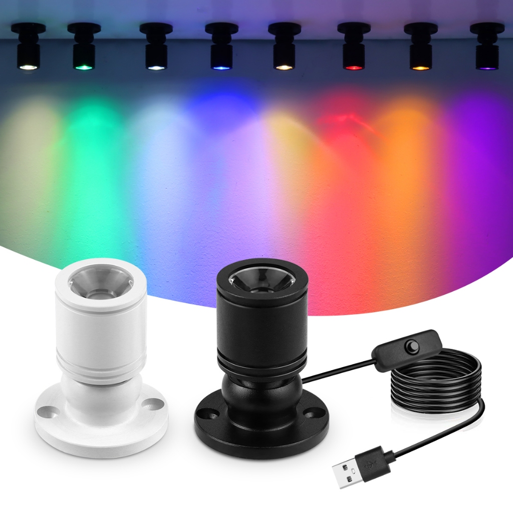 USB 5V Montado Em Superfície Mini LED Lâmpada De Teto Giratória ...