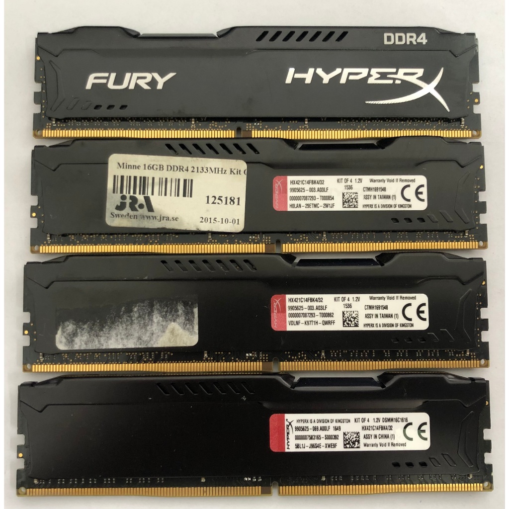 RAM DDR4 Para Jogos Kingston HyperX FURY 8GB 16GB 32GB 2133 2400
