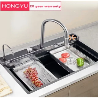 Cuba Cascata Gourmet Aço Inox Premium Torneira Lavador Copos Completa
