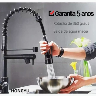 Torneira De Cozinha Gourmet Alça Única Com Extensor De Spray Tubo De Água Flexível Superior Prateado Para Ajuste