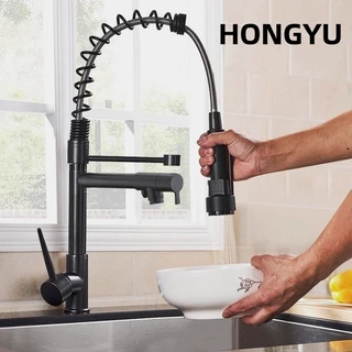 Torneira De Cozinha Gourmet Alça Única Com Extensor De Spray Tubo De Água Flexível Superior Prateado Para Ajuste