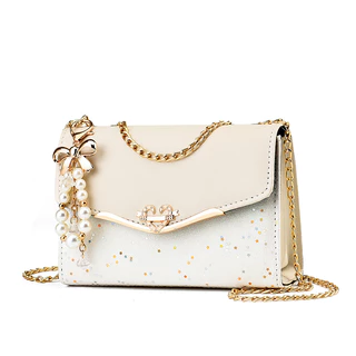 CHENXIAOHONG Bolsa Feminina Pequena com Corrente | Estilo Doce e Brilhante para Usar como Bolsa de Ombro ou Transversal