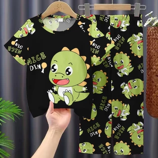 Pijamas infantis meninos novo estilo moda desenho animado Casual calças de manga curta terno Homewear em Oferta na Shopee