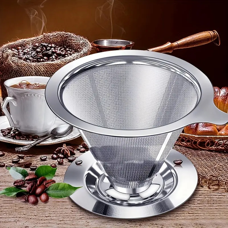 Filtro De Café Coador Inox 103 Grande Reutilizável Pour Over