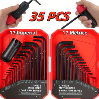 Kit Chave Torx + Kit Allen 35/30 Peças Aço Cromo Vanadium