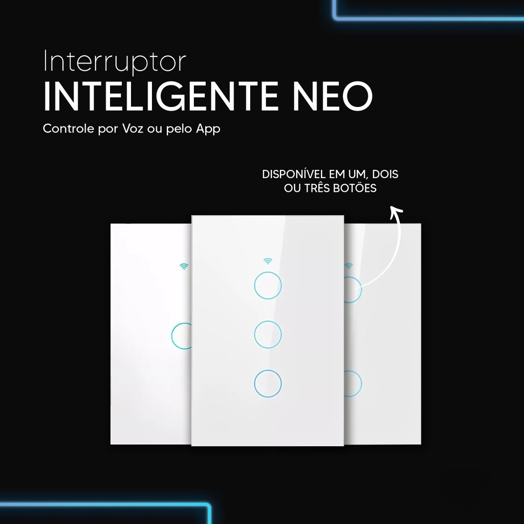 Interruptor inteligente de toque wifi sem fio neutro remoto 1/2/3 de luz de ganga controle de voz WiFi Smart Automação