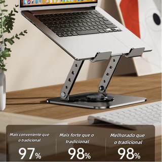 Suporte de Metal Ajustável Para Notebook 10 Ate 17" Giratória de 360°