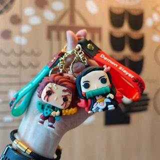 Bonito anime Demon Slayer Boneca Chaveiro Nezuko Saco De Escola Pingente Tanjiro Pequeno Presente