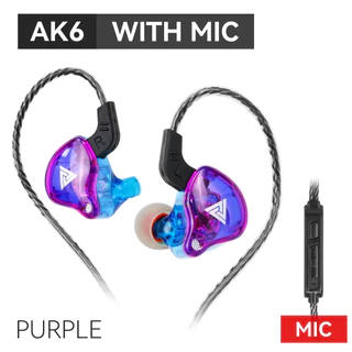 QKZ AK6 fone de ouvido com fio e microfone cobre driver fone de ouvido esportivo hifi baixo estéreo no ouvido