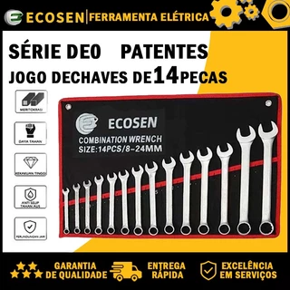 Jogo Chave combinada 14 Peças chave de fixação combinada profissional