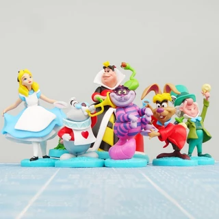 6 Pçs/Set 6-12cm Dos Desenhos Animados Alice No País Das Maravilhas Anime Figura Princesa Cheshire Gato Mad Hatter Mr . em Oferta na Shopee