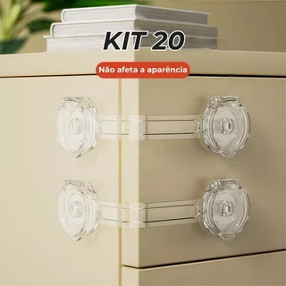 Kit 10/20  Und Trava Gaveta Armario Segurança Protetor Protecao Bebe Branco em Oferta na Shopee