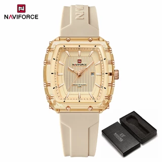 NAVIFORCE 7124 Relógio Feminino Com Pulseira De Silicone E Movimento De Calendário De Quartzo em Oferta na Shopee