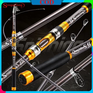 Sougayilang Vara De Pesca 2.1M-3.6M Telescópica Ferramenta De Fibra De Carbono Arrasto Máximo 6-8KG Giratória Para