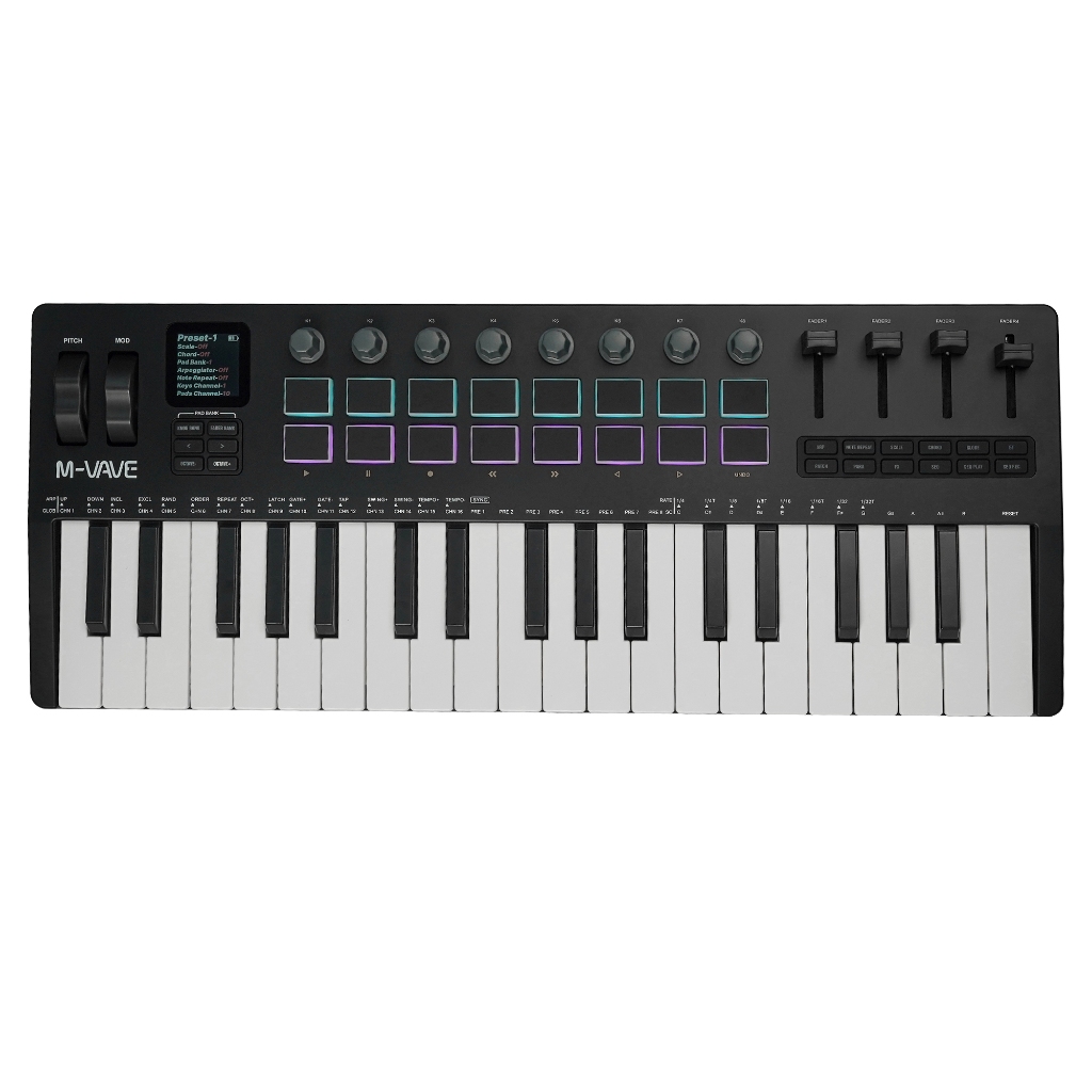 M-vave SMK-37 PRO Teclado MIDI Sensível À Velocidade De 37 Teclas