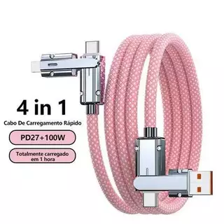 Cabo De Carregamento ultra-Rápido 4 Em 1 De 100 W , Adequado Para Todos Os Telefones Celulares Com Conectores USB Tipo C