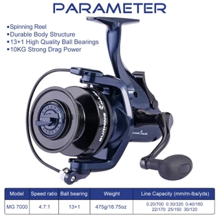 Sougayilang Carretel De Pesca Série 7000 13 + 1 Roda De Carpa Com Rolamento De Esferas Dois Carretéis