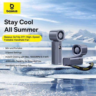 Baseus GoTrip DT1 Ventilador Portátil Dobrável De Alta Velocidade Mini E Com 5 Velocidades Capacidade De 4000mAh em Oferta na Shopee