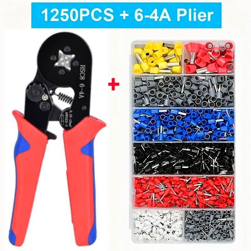 Kit Alicate Crimpar Prensa Box Com 1250 Terminal Ilhós 0,25 A 10mm