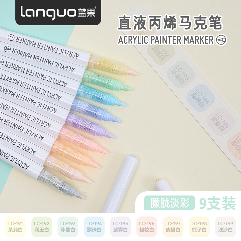Languo 171 Cor Marcador Acrílico Líquido Reto Pintura De Cabeça