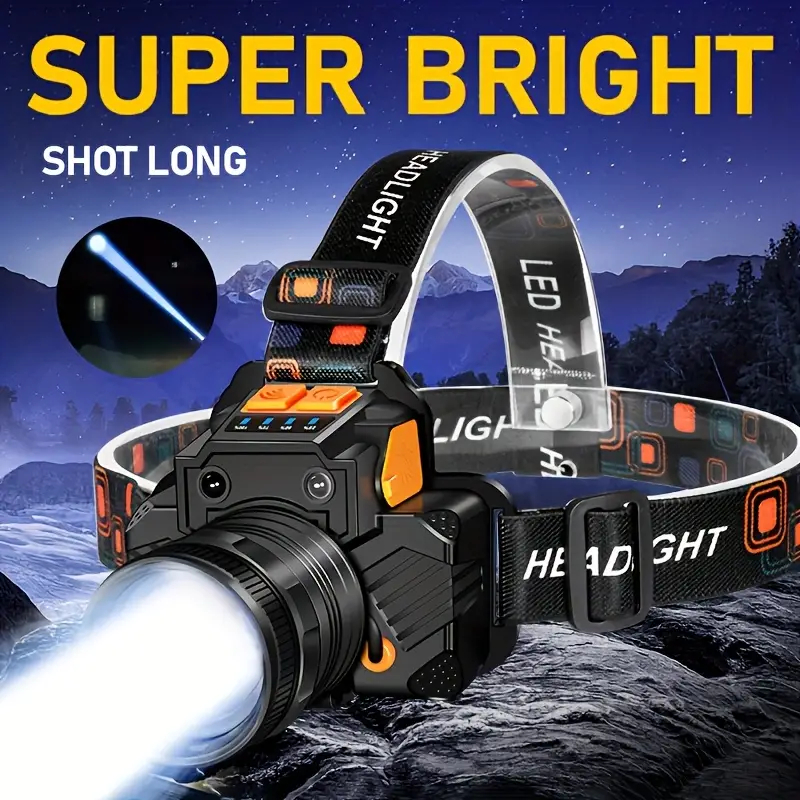 Lanterna De Cabeca Prova Dagua Farol De Cabeça Potente Forte | Shopee ...