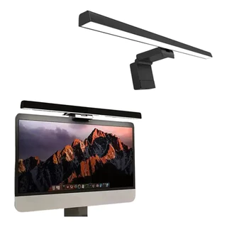 Luminária Tela Notebook Monitor Mesa Barra Luz Regulável Cúpula Preto Estrutura