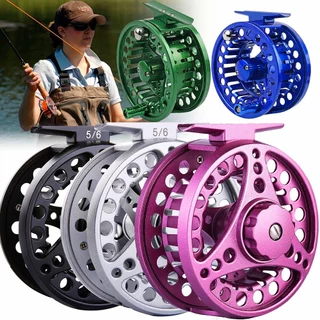 Sougayilang Carretel De Pesca Com Mosca 5 Cores CNC Metal Completo Alumínio 5/6 WT Carretéis Mandril Besar Kiri/Kanan Sp