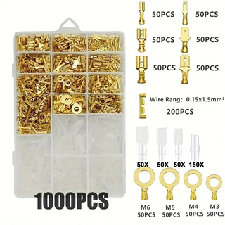 Kit 1000pçs Conector Emenda Fio Macho Fêmea 2.8/4.8/6.3mm