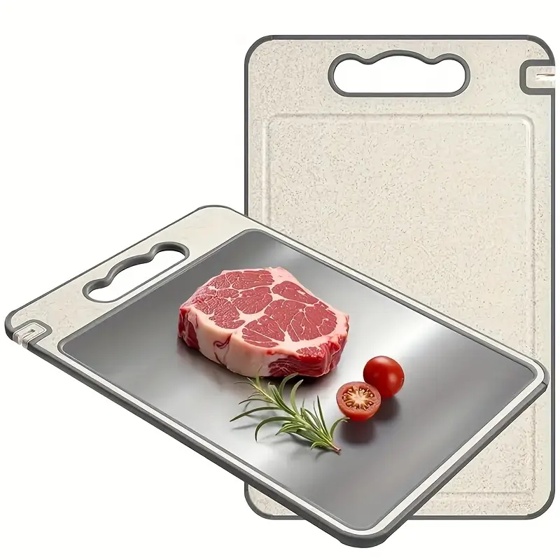 Tábua de Corte Cortar Carne Placa Dupla Face Higiênica em Aço Inox e PP ...