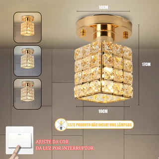 Luz De Teto Americana Cristal Moderno Simples Corredor Sala Varanda Quarto E27