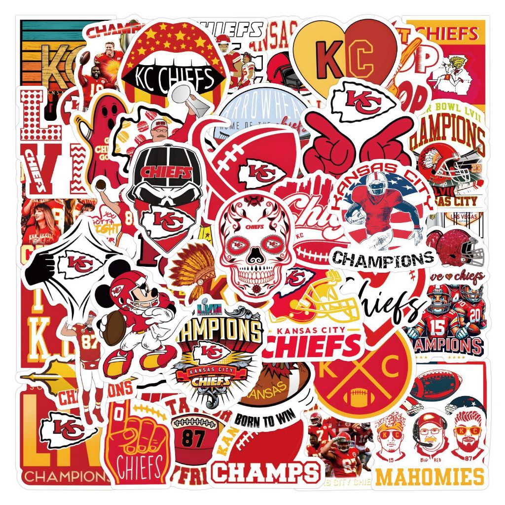 60 Peças Adesivos De PVC À Prova D'água Da Equipe NFL Kansas City ...