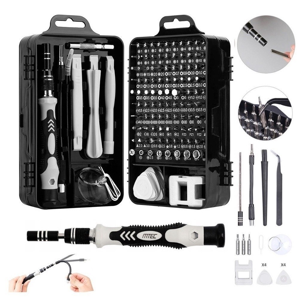 Kit Jogo de Ferramentas Com 115 Chaves Peças Para Manutenção Reparacao celular tablet multiuso