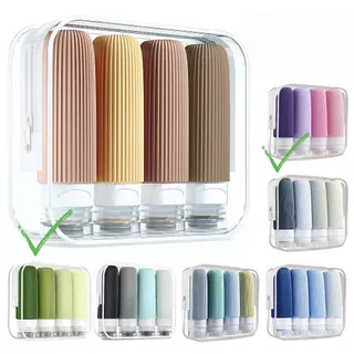 Kit Viagem 4/16 Frascos Silicone Pote 90ml Shampoo Crème em Oferta na Shopee