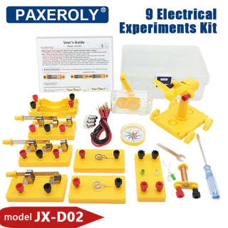 9 Kit De Experimentos Elétricos De Física Circuito Elétrico Gerador Manual Motor Eletroímã Energia Eólica Carro LED Luz 