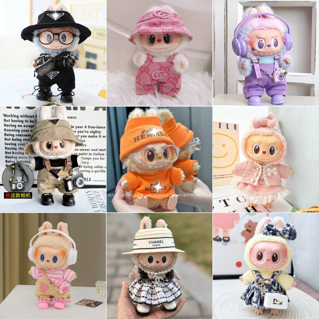 v1 v2 labubu clothes (somente labubu roupa) v1 17cm Macaron Labubu ...
