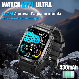 2025 novo estilo Original relógio inteligente KT71 Ultra 1.96 HD tela grande inteligente Digital masculino feminino reló