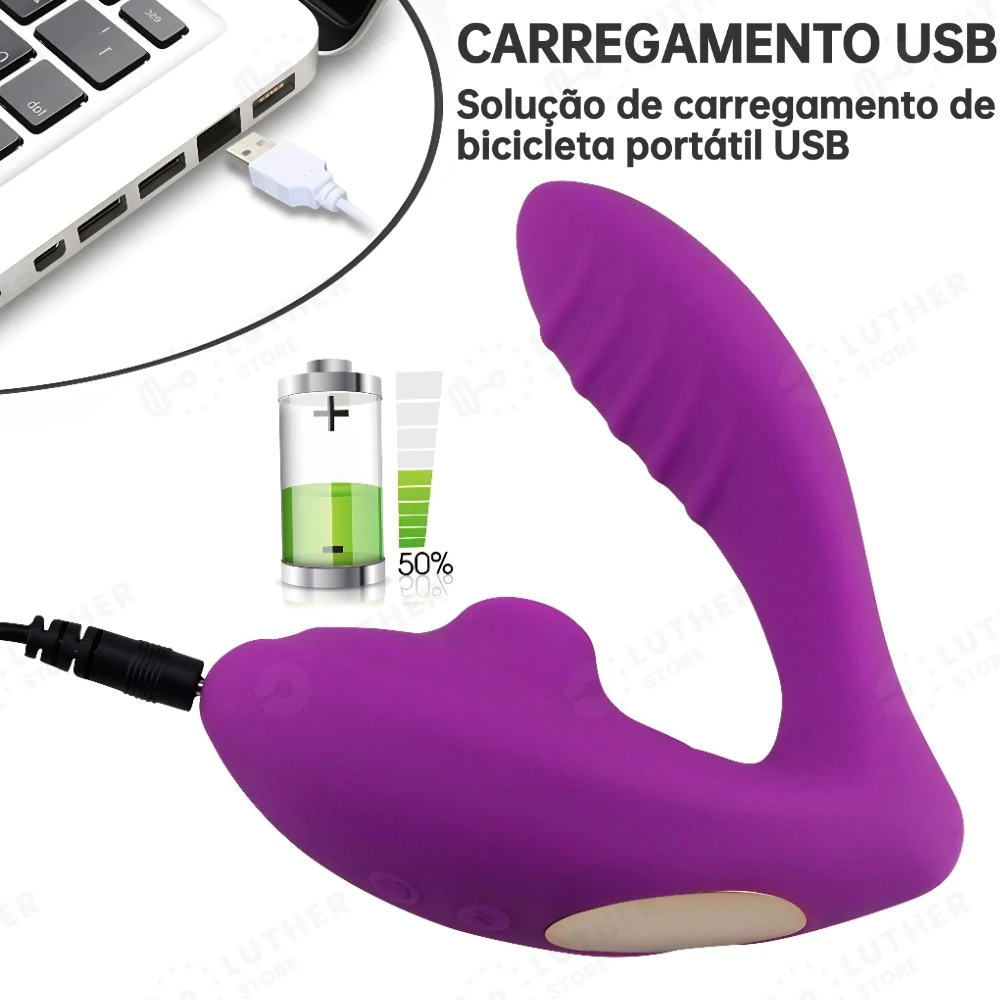 Vibrador con Succión y 20 Modos de Vibración para Mujeres - Sugador de Clítoris Recargable SX-01 (Vibrador Doble Sugador de Clítoris, Penetrable, Estimulación del Punto G, Potente, 10 Velocidades, 2 en 1, Recargable, Aveludado)