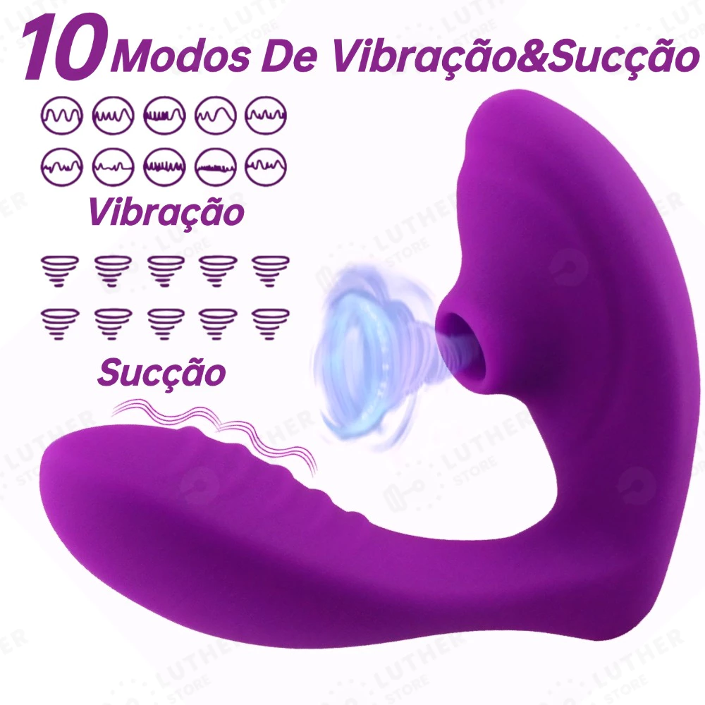 Vibrador con Succión y 20 Modos de Vibración para Mujeres - Sugador de Clítoris Recargable SX-01 (Vibrador Doble Sugador de Clítoris, Penetrable, Estimulación del Punto G, Potente, 10 Velocidades, 2 en 1, Recargable, Aveludado)