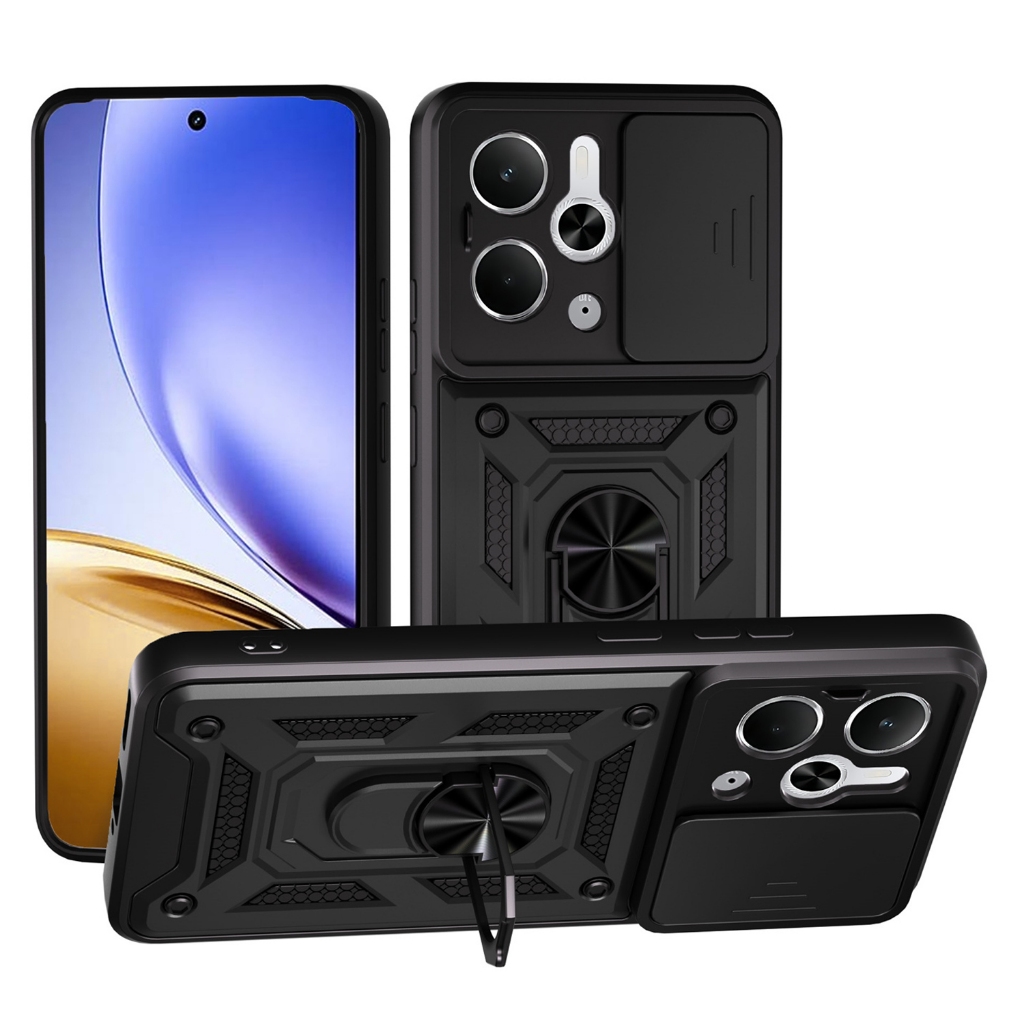 Para REALME 14 5G Armadura À Prova De Choque Capa Dura Com Proteger A Função Da Câmera E Suporte Magnético De Anel De Mo