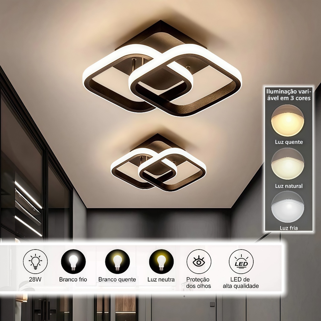 Imagem do produto Luminária De Teto Plafon Led Moderna Lustre para Corredor Sala Quarto Cozinha-110V-220V 1