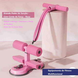 Equipamento Abdominal com Ventosas e Corda Elástica, Ajuste em 3 Níveis