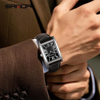 SANDA Relógio De Pulso Masculino Luminoso À Prova D'água Com Data Em Aço Inoxidável