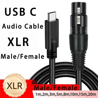 1m 2m 5m 10m 20m USB C Para XLR Macho Fêmea Cabo Tipo 3 Pinos Microfone Adaptador De Áudio Console De Mistura De Telefon