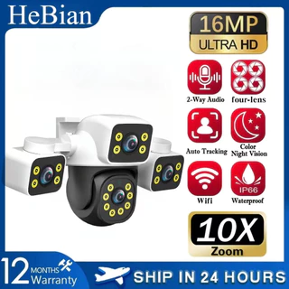 HEBIAN16MP 8K 3 Lente 10x Zoom Óptico À Prova D'água CCTV Externo WIFI Conexão De Telefone Câmera IP Controle PTZ 360 In