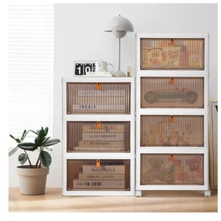 Armário multifuncional Armário dobrável com quatro compartimentos e porta magnética em Oferta na Shopee