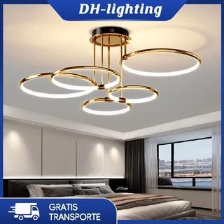 (Com Lâmpada) Luzes Da Sala De Estar Criatividade Moderna Quarto Luminárias Circulares LED De Teto Lustres Jantar em Oferta na Shopee
