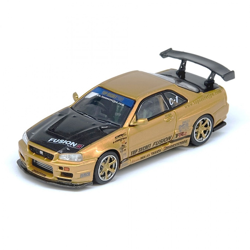 Inno64 1/64 TOP SECRET R34 GTR GOLD ミニカー Inno64 IN64-R34TS-Gold 1/64 TOP SECRET R34 GT-R Carro Modelo Em